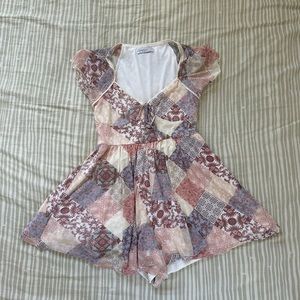 Urban Outfitters Pink Patterned Romper